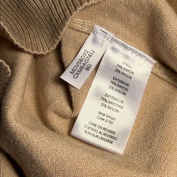 Calvin Klein Women's Tan Turtleneck Sweater - Picture 4 of 4